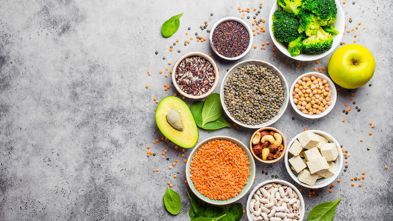 Aliments frais pour une peau nette